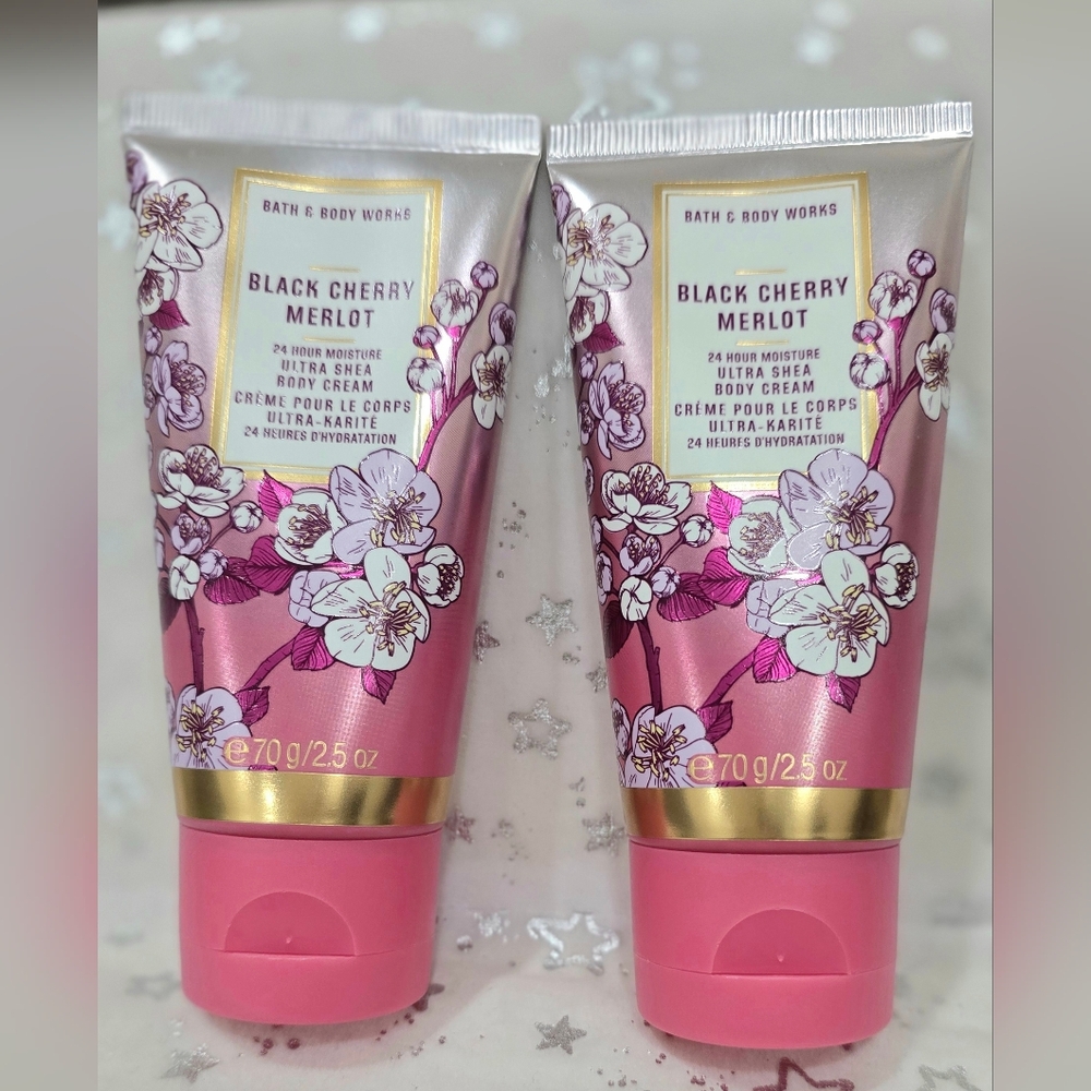 ❤️BATH & BODY WORKS ❤️MINI TRAVELSIZE BODY CREAM SET❤️BLACK CHERRY MERLOT❤️